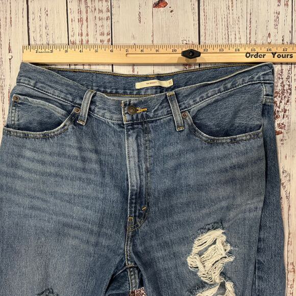 Levi’s ’94 Baggy Ripped High Rise Straight Jeans Raw Hem W31 - Picture 11 of 14